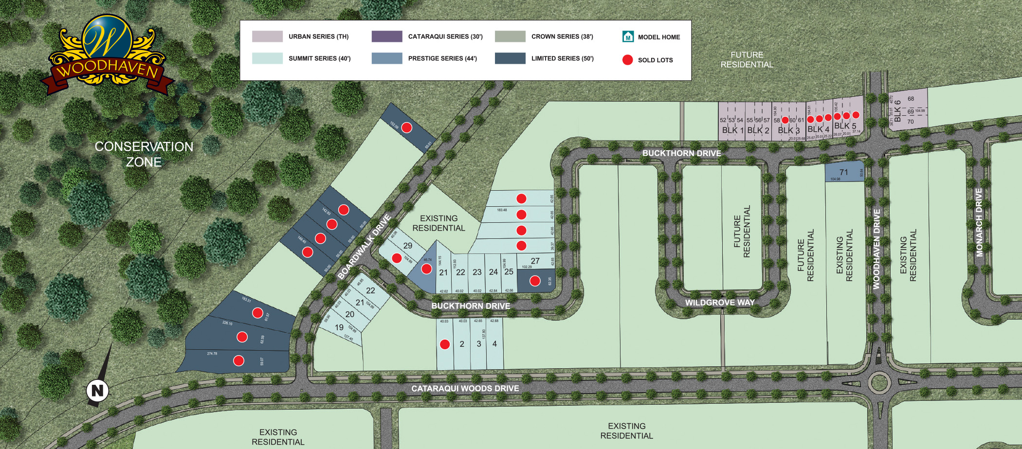 Lot Map of Woodhaven