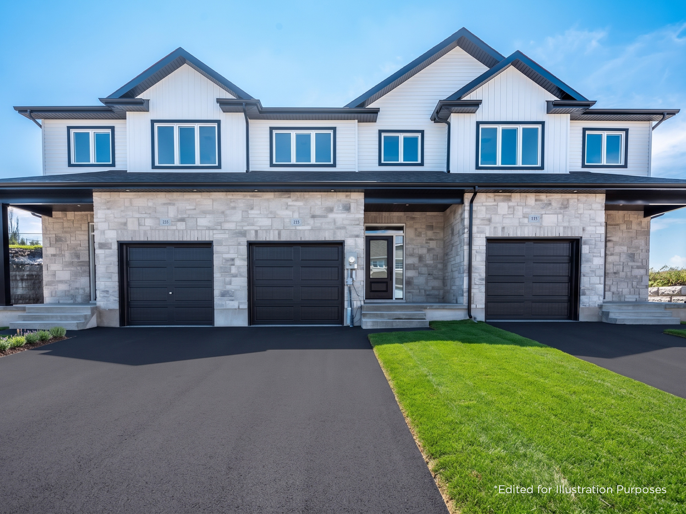 Exterior of a Block of Townhomes