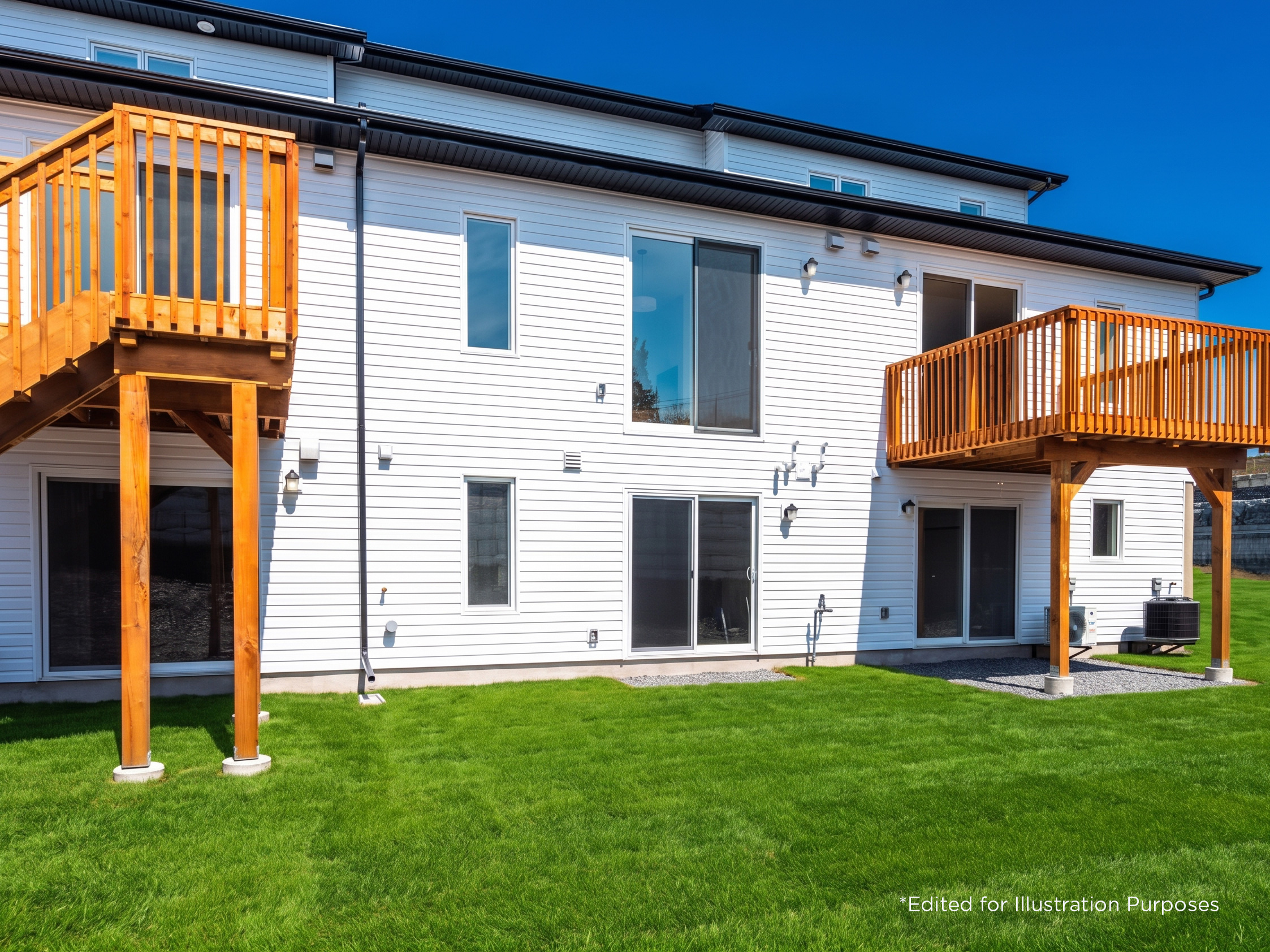 Rear Exterior of a Block of Townhomes