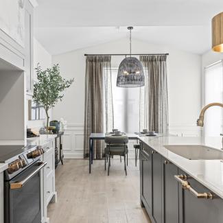 View of dining room from kitchen